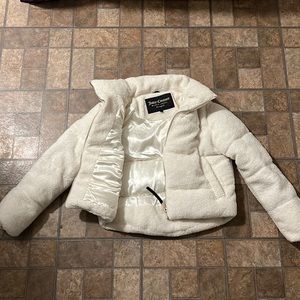 Teddy bear white whinier jacket. Size medium. Juicy couture black label.
